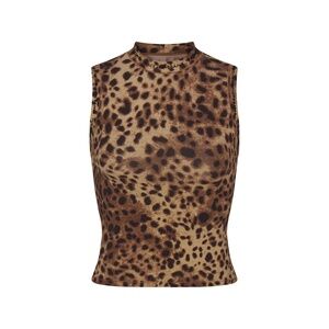 NWT Skims x Dolce & Gabbana logo Cotton Jersey Mock Neck Tank
